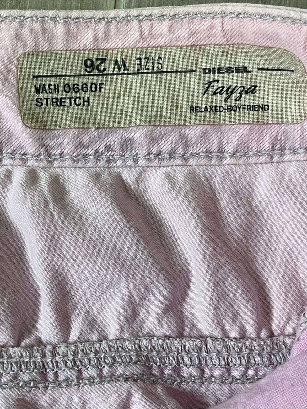 Diesel Fayza JoggJeans Pink Boyfriend Tapered Jeans Pants W26 - Picture 12 of 15